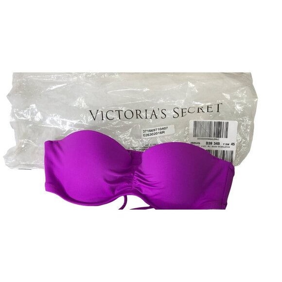 VICTORIA'S SECRET SWIM PUSH UP BANDEAU TOP 34 B NEW IN BAG - Picture 2 of 4